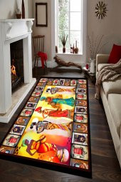 Orta Çağ Desenli Dijital Baskılı Halı  MRC2587 thumbnail 1