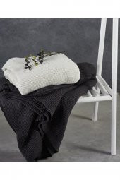 Ecocotton Organik Pamuk  Triko Battaniye Çift Kişilik Sedef Gümüş Simli 220X240 - 2