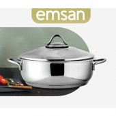 Emsan 28 Cm 5 Lt Çelik Basık Karnıyarık Pilav Tenceresi - 1