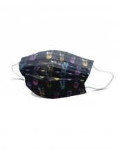 Maskemask Yetişkin Kuvars Kumaş Yüksek Kaliteli Renkli Kalpli Kelebek Desenli Yetişkin Kuvars Maske - 1