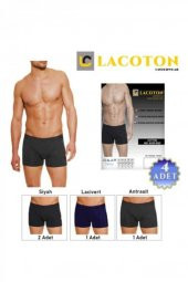 Lacoton Erkek Penye Likralı Boxer 4 Adet LC-0120 - 1