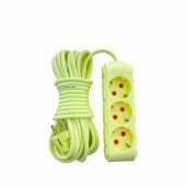 Elektrik Sarı Renkli Üçlü Topraklı Kablolu Topraklı Priz 7 Metre - 2