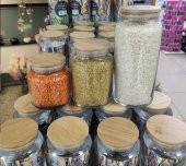 3 Boy Bambu Kapaklı Cam Kavanoz ,3lü Baharat Kavanozu - 8