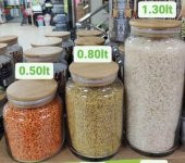 3 Boy Bambu Kapaklı Cam Kavanoz ,3lü Baharat Kavanozu - 9