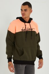 Trair Erkek Yazı Desenli Cepli Kapşonlu Oversize Sweatshirt - 7