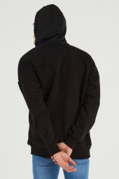 Trair Erkek Yazı Desenli Cepli Kapşonlu Oversize Sweatshirt - 9