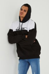 Trair Erkek Yazı Desenli Cepli Kapşonlu Oversize Sweatshirt - 10