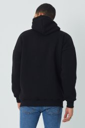 Trair Erkek Önü Yazı Nakışlı Cepli Kapşonlu Sweatshirt - 9