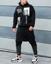 Trair Erkek Joker Baskılı Cepli Kapşonlu Sweatshirt - 2