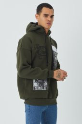Trair Erkek Joker Baskılı Cepli Kapşonlu Sweatshirt - 8