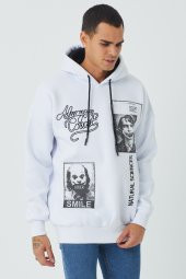 Trair Erkek Joker Baskılı Cepli Kapşonlu Sweatshirt - 10