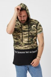 Trair Askeri Kapsonlu Baskili Tshirt - 1