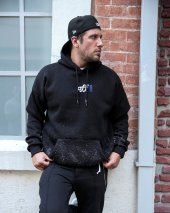 Trair Erkek Siyah Arka Baskılı Cepli Kapşonlu Sweatshirt - 3