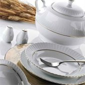 Kütahya Porselen Sedef Yaldızlı 25 Cm Servis Tabağı 6lı - 1