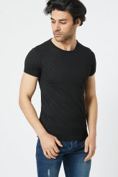 Trair Bısıklet Yaka Delikli Kumas T-Shirt - 1