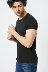 Trair Bısıklet Yaka Delikli Kumas T-Shirt - 2
