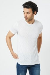 Trair Bısıklet Yaka Delikli Kumas T-Shirt - 5