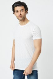Trair Bısıklet Yaka Delikli Kumas T-Shirt - 7