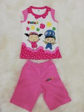 çimpa pepe kız çocuk lisanslı yazlık pijama takımı - 1