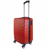 Geniş Kasa PVC 4 Teker Kırmızı Valiz - 1