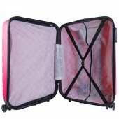 Geniş Kasa PVC 4 Teker Pembe Valiz - 5
