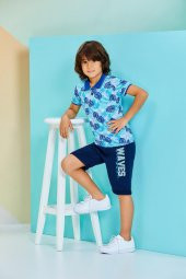 Mint Yeşili Erkek Çocuk Bermuda Takımı - 7740 - 1