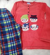 Ba ha polar pijama takımı nar çiçeği - 2