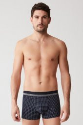 Erkek Lacivert+Baskili+Gri Mlj. 3 Lü Boxer - 6