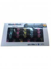 Maskemask Yetişkin Kuvars Kumaş Yüksek Kaliteli Renkli Kalpli Kelebek Desenli Maske - 2