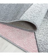 Modern desenli Halı Geometrik tasarım bulanık tonlarda Pembe Gri Beyaz - 4