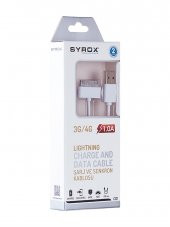 SYROX IPHONE 4  ŞARJ KABLOSU 1A TEK KABLO - 1