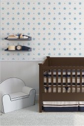 Zümrüt Milky Baby 412-2 Mavi Yıldız Desenli Duvar Kağıdı 5,30 M² - 1