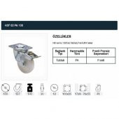 Frenli Dönerli Tablalı Servis Tekeri Polyemid  100 mm Uygur 2 Ad - 2