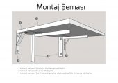 Duvara Monteli Katlanır Mutfak Masası Çalışma Masası 60x90 cm - 4