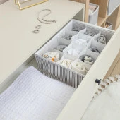 4 Adet 12 Bölmeli Çok Amaçlı Organizer Çekmece Düzenleyici Gri thumbnail 2