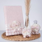 Lucca Pamuk Havlu + Süslü Sabun + Süslü Kolonya Şişesi Kutulu Set thumbnail 3