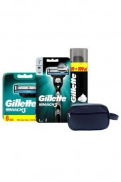 Gillette Mach3 Tıraş Makinesi + Yedek Bıçak 8li + Köpük 300 ml + Çanta - 2