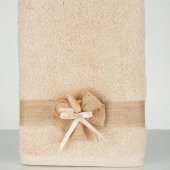 Caramel Pamuk Havlu + Süslü Sabun + Süslü Kolonya Şişesi Hediyelik Kutulu Set - 4
