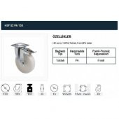 Frenli Dönerli Tablalı Servis Tekeri Polyemid 150 mm Uygur 2 Adet - 2