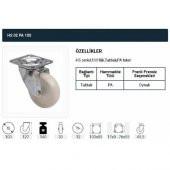 Döner Tablalı Servis Tekeri Polyemid Döner 100 mm Uygur 4 Adet thumbnail 2