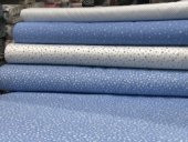 Çıtır Desenli  Mavi Poplin Kumaş - 3