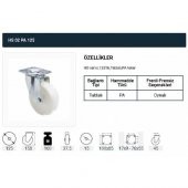 Döner Tablalı Servis Tekeri Polyemid Döner Servis Tekeri 125 mm Uygur 4 Adet thumbnail 2