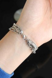 Nazar Boncuklu Silver Renk Metal Kadın Çoklu Bileklik - 2
