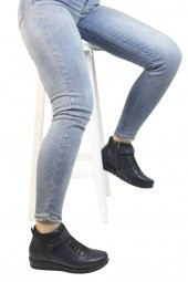 İloz Lacivert Deri Günlük Kadın Bot 106643 - 7