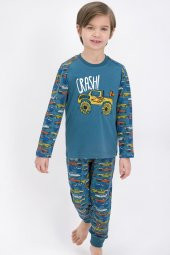 Rolypoly 1826 Cars Crash Petrol Erkek Çocuk Pijama Takımı - 1
