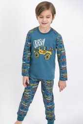 Rolypoly 1826 Cars Crash Petrol Erkek Çocuk Pijama Takımı - 2