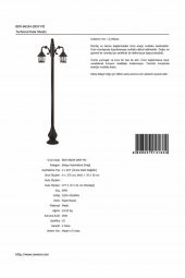 AVONNI BDR-68184-2BSY-M2 Siyah Boyalı Dış Mekan Aydınlatma E27 Çelik Boru ABS Polikarbon Cam 70x30cm - 5