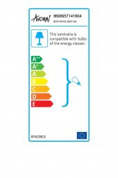 AVONNI BDR-68184-2BSY-M2 Siyah Boyalı Dış Mekan Aydınlatma E27 Çelik Boru ABS Polikarbon Cam 70x30cm - 7