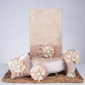 Paradise Havlu + Sepet + Süslü Sabun + Şişe + Lavanta Hediyelik Kutulu 5 Parça Set - 1