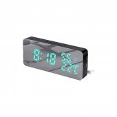 Yukka Renk Değiştiren LED Işıklı Dijital Ses Kontrollü Sıcaklık ve Nem Kontrollü Ayna Saati (Yurt Dışından) - 2